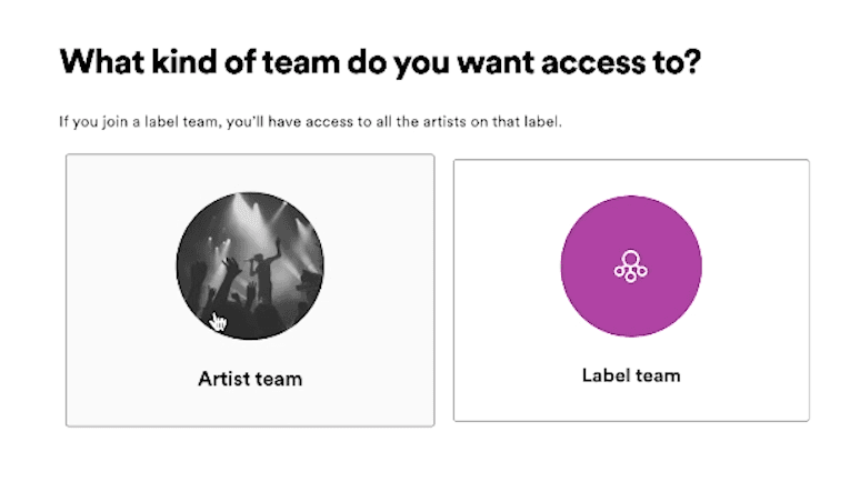 Spotify for Artists get access