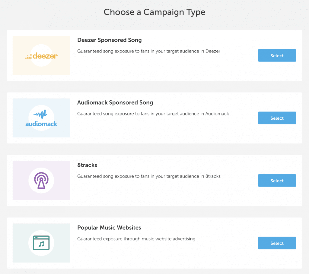 Feature FM campaign types