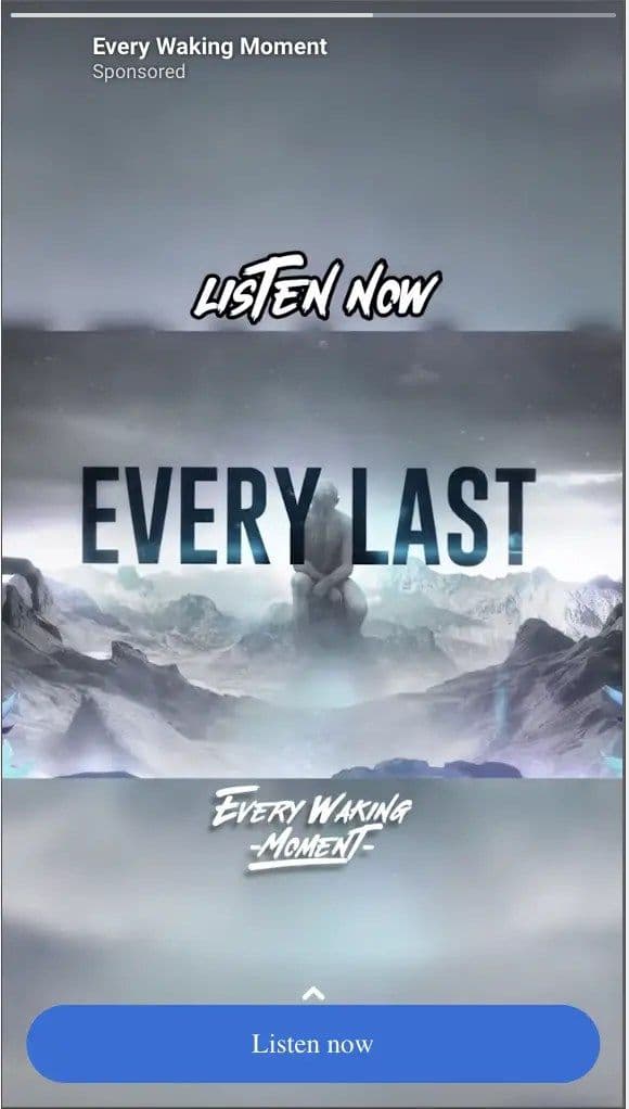 Example Meta ad for music marketing campaign.