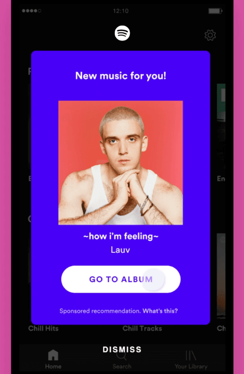 Spotify marquee example
