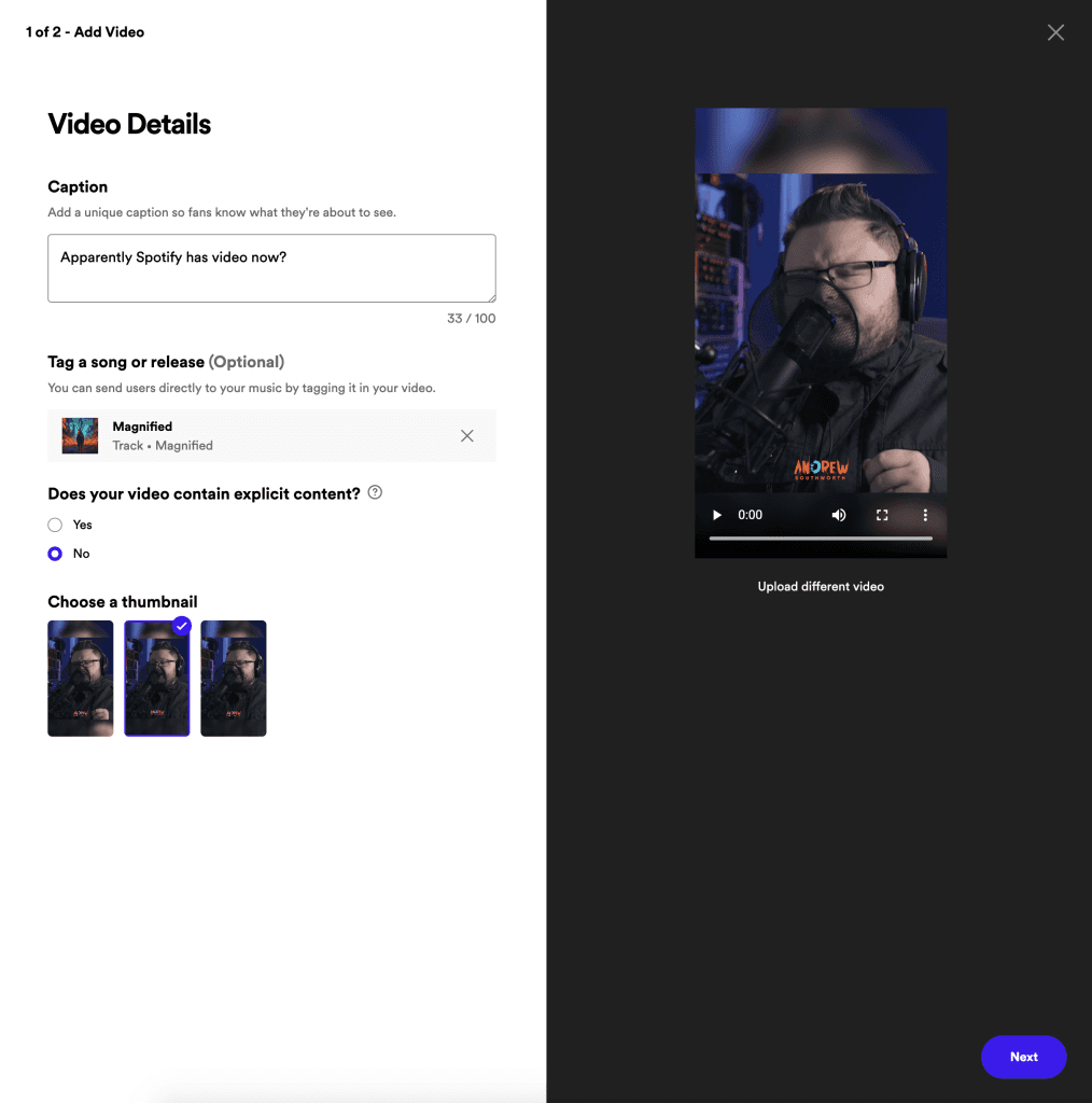 Spotify Clips new Short form video service
