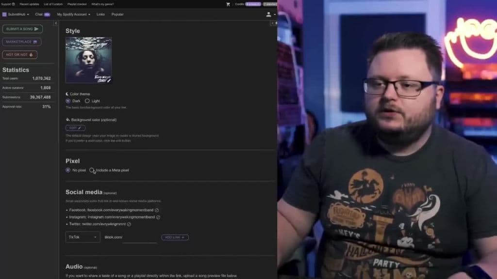 Setting up Facebook Pixel in SubmitHub Links