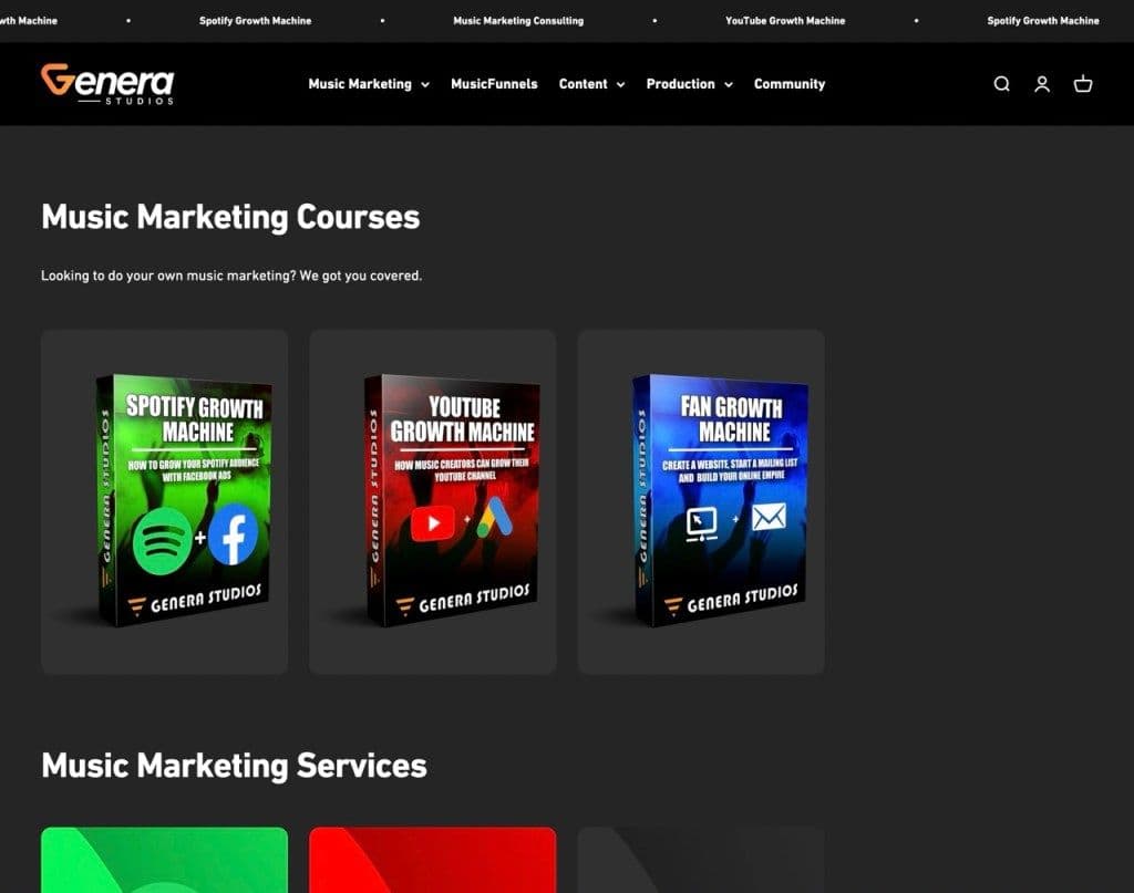 Genera Studios home page