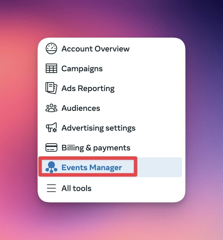 Meta events manager for pixel.
