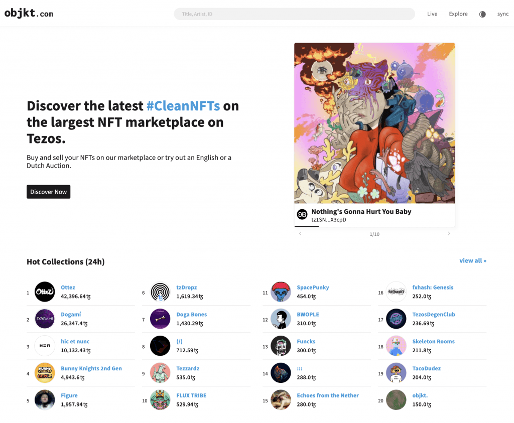 Objkt Tezos Music NFTs