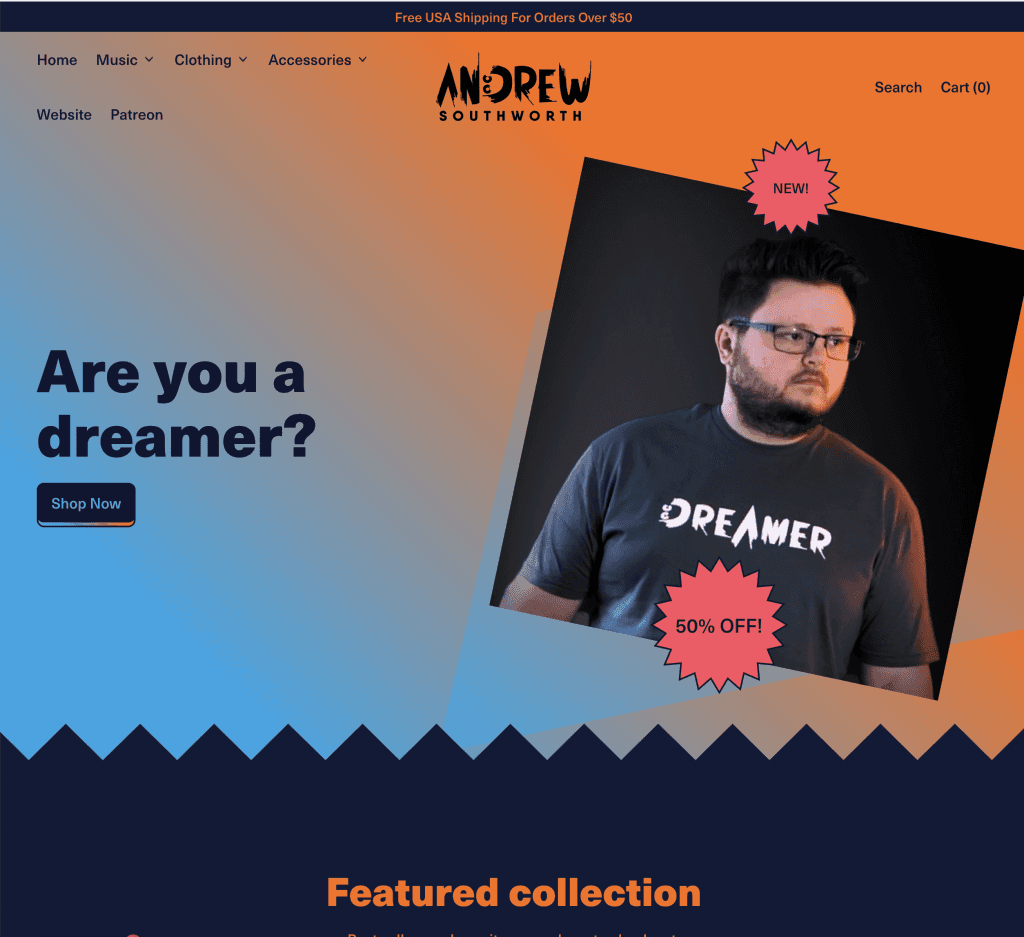 Andrew Southworth Shopify Store