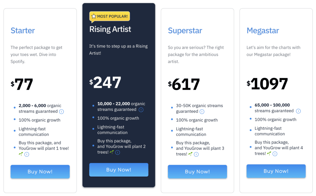 YouGrow Promo packages